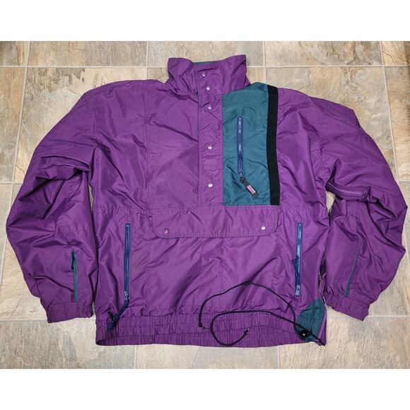Vintage Sierra Sport Pullover Jacket L Teal Purple 90s Ski Retro Trailcore - Picture 5 of 16